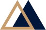 Overlapping gold and dark blue triangles forming a geometric design.