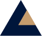 A dark blue triangle with a tan triangle cut out of the upper right side.